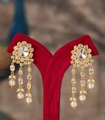 Gold plated white pealrs  jhumkas in sterling silver