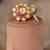 Gold plated  red stone  kundan ring in sterling silver