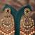 Gold plated multicolor polki jhumkas in sterling silver