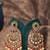 Gold plated multicolor polki jhumkas in sterling silver