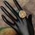Gold plated kundan ring in sterling silver