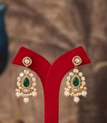 Gold plated white pearls jhumkas in sterling silver