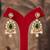 Gold plated white pearls jhumkas in sterling silver