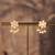 Gold plated white pearl jhumkas in sterling silver