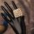 Gold plated kundan ring in sterling silver