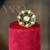 Gold plated  green kundan ring in sterling silver