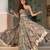 teal digital print chanderi silk lehenga with unstitched blouse and organza dupatta