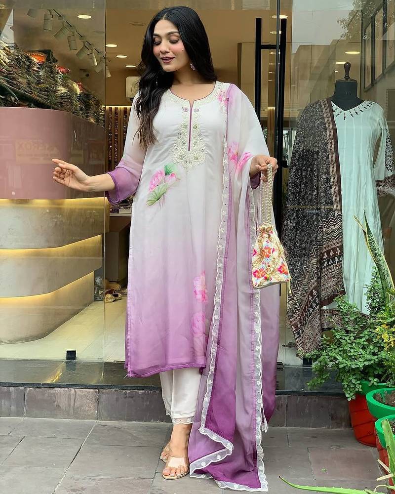 Women’s pure organza taby suit with sequin & coding embroidery work
