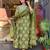 Women’s ethnic reyon kurta set with embroidery and printed cotton dupatta