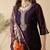 Women’s embroidered chanderi kurta set with bottom & tissue dupatta