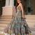 teal digital print chanderi silk lehenga with unstitched blouse and organza dupatta