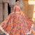 orange digital print chanderi silk lehenga with unstitched blouse and organza dupatta