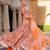 orange digital print chanderi silk lehenga with unstitched blouse and organza dupatta