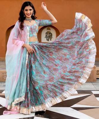 sky-blue digital print chanderi silk lehenga with unstitched blouse and organza dupatta 2