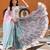 sky-blue digital print chanderi silk lehenga with unstitched blouse and organza dupatta