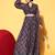 blue digital print shiney silk croptop lehenga with unstitched blouse