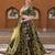 green digital print chanderi silk lehenga with unstitched blouse and organza dupatta