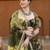 green digital print chanderi silk lehenga with unstitched blouse and organza dupatta