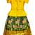 Yellow embroidery silk pattu pavadai lehenga choli dress for girls baby