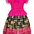 Pink embroidery silk pattu pavadai lehenga choli dress for girls baby