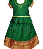 Latest girls kids narayanpet trending cotton lehenga choli pattu pavadai langa blouse set (stitched) -