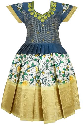 New south indian traditional pattu pavadai pattu langa voni lehenga choli for girls dress
