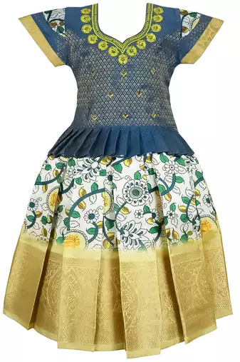 New south indian traditional pattu pavadai pattu langa voni lehenga choli for girls dress