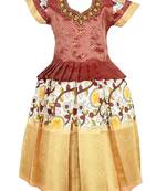 New south indian traditional pattu pavadai pattu langa voni lehenga choli for girls dress