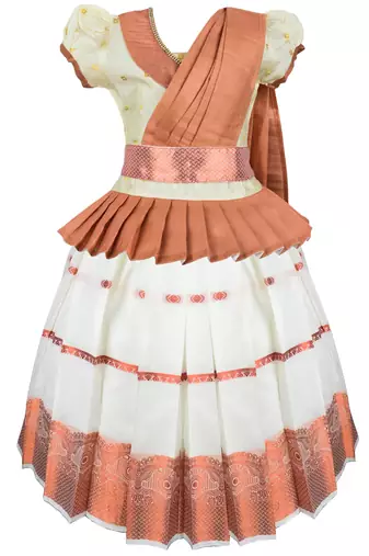Girls latest silk traditional lehenga choli pattu pavadai dress with attachable duppatta model for girls kids