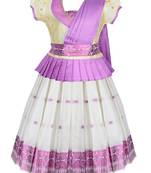 Girls latest silk traditional lehenga choli pattu pavadai dress with attachable duppatta model for girls kids