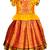 Golden jacquard silk cotton traditional lehenga choli pattu pavadai dress for girls kids