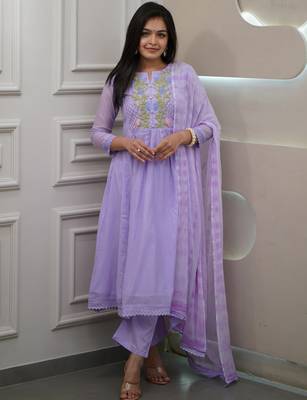 festive  georgette suit with detailed embroidery work 5