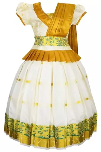Girls latest silk traditional lehenga choli pattu pavadai dress with attachable duppatta model for girls kids