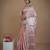 neon orange handwoven tissue saree with matte gold lace