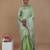 green handwoven tissue saree with matte gold lace