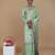green handwoven tissue saree with matte gold lace