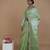 green handwoven tissue saree with matte gold lace