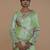green handwoven tissue saree with matte gold lace