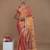 pink handwoven tissue saree with scalloped lace