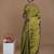green handwoven tissue saree with scalloped lace