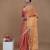 pink handwoven tissue saree with scalloped lace