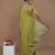 green handwoven tissue saree with scalloped lace