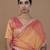 pink handwoven tissue saree with scalloped lace