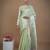 olive handwoven tissue saree with matte gold lace