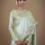 olive handwoven tissue saree with matte gold lace