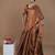 copper handwoven tissue saree with scalloped pallu and border