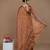 copper handwoven tissue saree with scalloped pallu and border