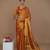 rust gold handwoven tissue saree with scalloped pallu and border