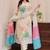 Women’s ethnic nylon taby set adorned with sequin embroidery