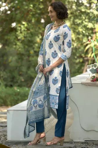 Cotton with printed kurti set
